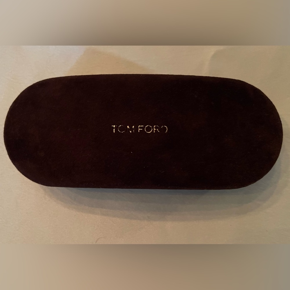 Tom Ford Brown Faux Suede “Fabric” Sunglass Case